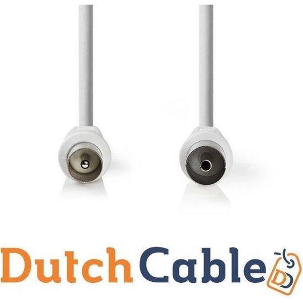Dutch Cable Coax Kabel - wit - 5 meter - TV kabel coax antenne Geschikt voor Ziggo