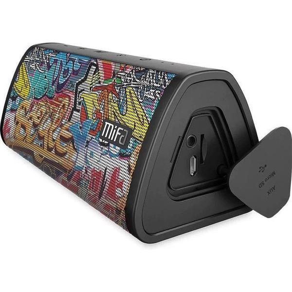 MIFA Grafiti - Krachtige Bluetooth Speaker - 10W Surround Sound Box Zwart - Waterbestendig - Handsfree bellen