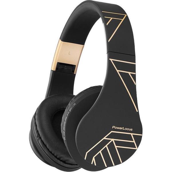 PowerLocus P2 Bluetooth Koptelefoon Over-Ear - Draadloze Hoofdtelefoon - Met microfoon en Premium Draagtas – Zwart/Goud