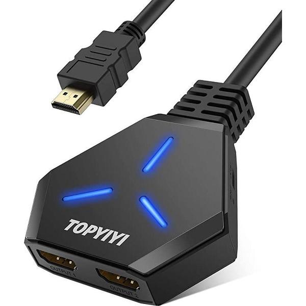 hdmi splitter - HDMI Splitter ZINAPS - 4K HDMI Splitter 1 in 2 Out Ondersteunt HDCP 3D UHD 1080p HDMI Splitter 1 tot 2 met High Speed ​​kabel voor Xbox PS4 PS3 Roku Blu-Ray speler Firestick HDTV en Apple TV