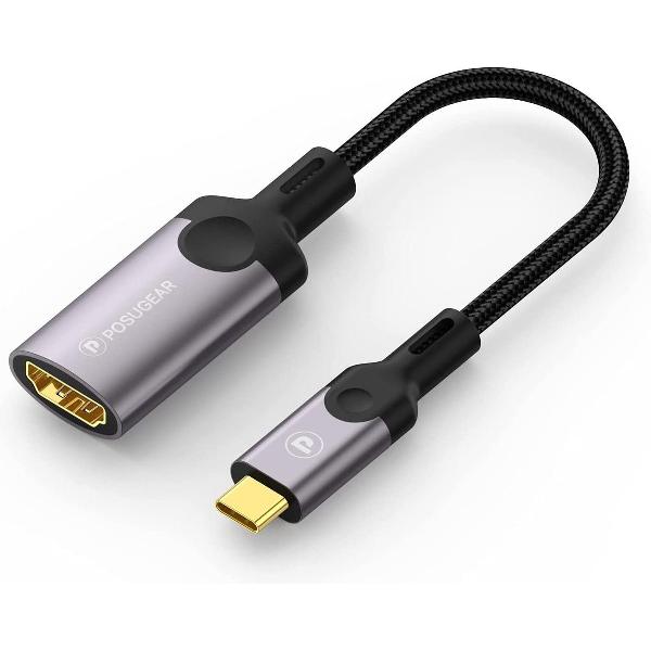 thunderbolt naar hdmi - ZINAPS USB C-HDMI-adapter 4K @ 60Hz, Posugear Type C USB C naar HDMI-kabel, Thunderbolt 3 USBC naar HDMI 2.0-adapter Compatibel met MacBook Air 2018/2019, Huawei MateBook13, Samsung Galaxy S10 / S9 etc