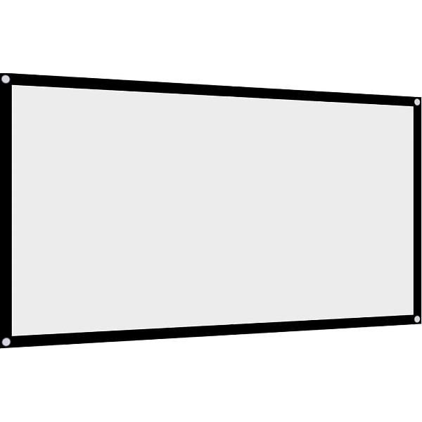 projectiescherm -60'' / 72'' / 84'' / 100'' 120'' Projector Screen 16: 9 HD 4K Portable Foldable Projector Screen with Black Edges and Hanging Holes for Home Theatre, Open Air Cinema, etc.
