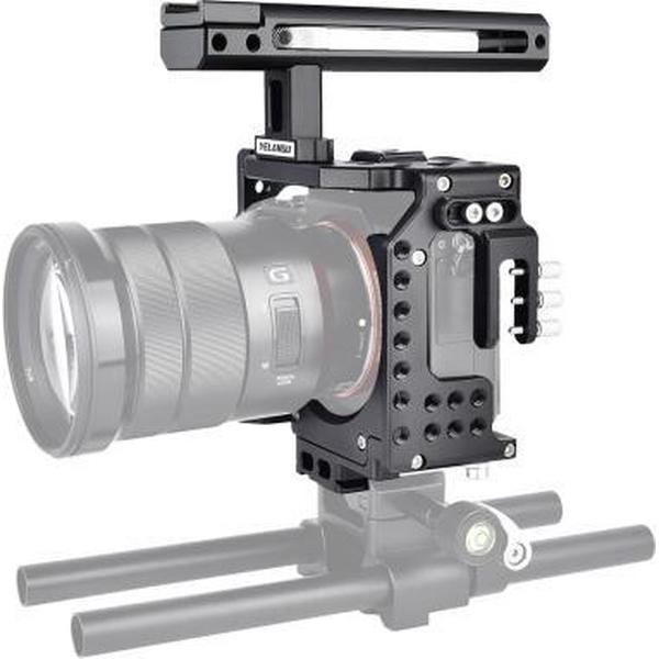 YELANGU CA7 YLG0908A Handvat Videocamera Kooi Stabilisator voor Sony A7K & A7X & A73 & A7S & A7R & A7RII & A7SII (zwart)
