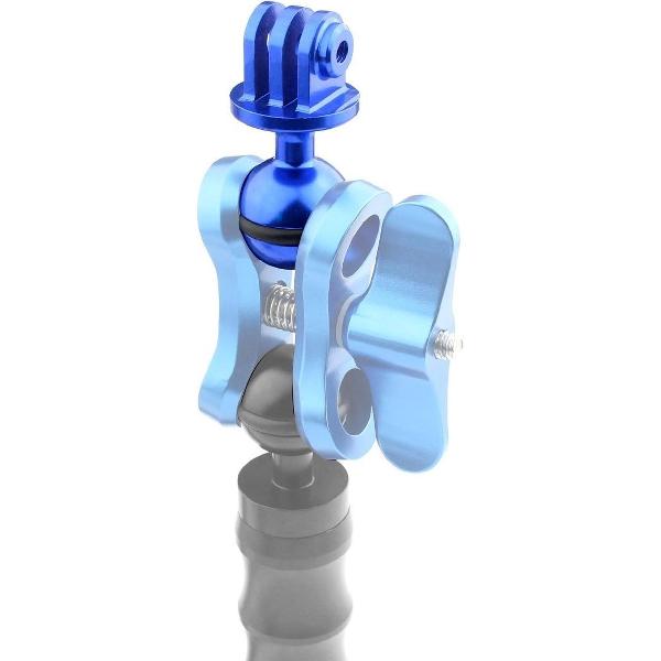 PULUZ CNC aluminium kogelkopadapterbevestiging voor DJI Osmo Action, GoPro HERO7 / 6/5/5 sessie / 4 sessie / 4/3 + / 3/2/1, Xiaoyi en andere actiecamera's, diameter: 2,5 cm (blauw)