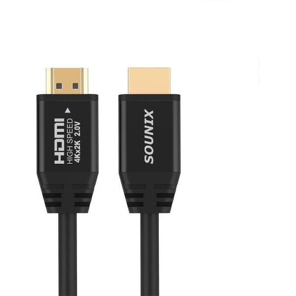 Sounix plated braided wire 2M / HDMI Kabel 2.0 Gold Plated - High Speed Cable - 18GBPS - Full HD 1080p - 3D - 4K (60 Hz)- Ethernet - Audio Return Channel - HDMI naar HDMI - Male to Male - Voor TV+DVD+Laptop+Tablet+PC +Beeldscherm + Beamer