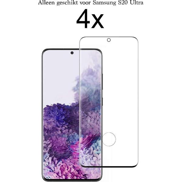 Samsung S20 Ultra Screenprotector - Beschermglas Samsung galaxy S20 Ultra Screen Protector Glas - Full cover - 4 stuks
