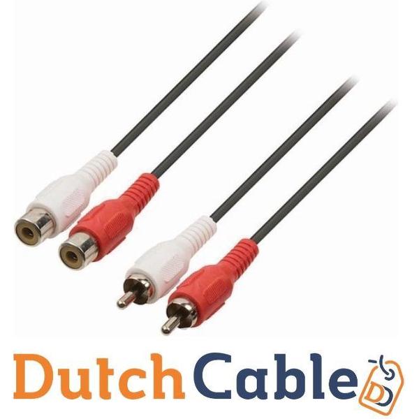 Dutch Cable Tulp stereo audio verlengkabel - zwart - 3 meter