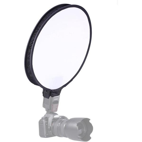 30cm universele ronde stijl opvouwbare softbox zonder flitslichthouder (zwart + wit)