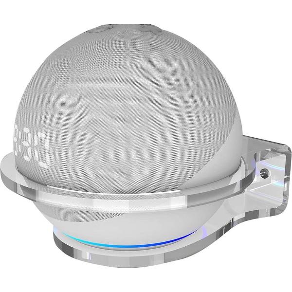 Muurbevestigingshouder Compatibel Met Echo Dot 4E Generatie Acryl Ruimtebesparende Standaardbeugel Ingebouwd Kabelbeheer Voor Slaapkamer Keuken Badkamer