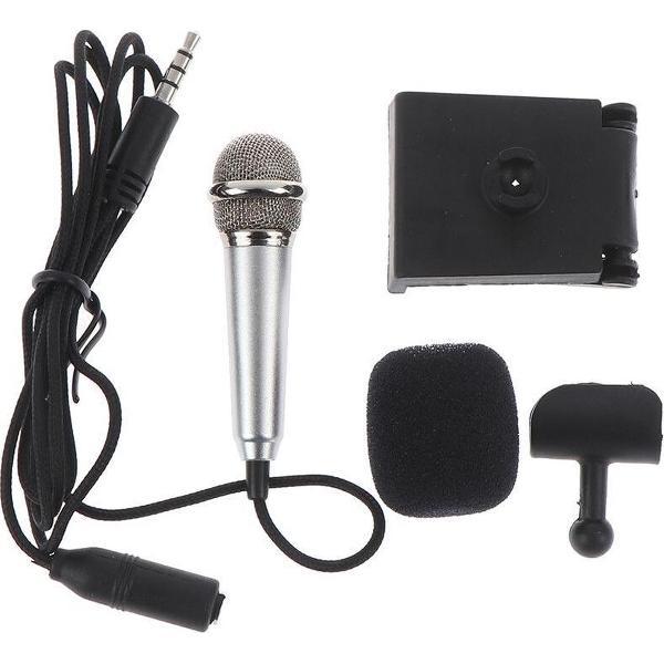 Mini microfoon - Mini microfoon voor smartphone - Microfoon voor smartphone - Tiktok microfoon - Zilver met standaard