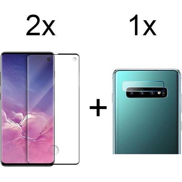 Beschermglas Samsung S10 Screenprotector Full 2 stuks - Samsung Galaxy S10 Screenprotector - Samsung S10 Screen Protector Camera - 1 stuk