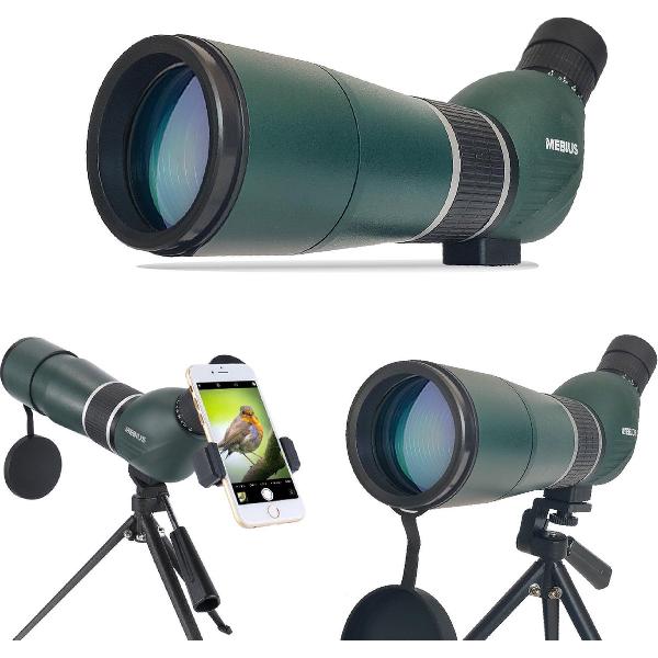 MEBIUS Monoculair Verrekijker - 15-45x60 High Powered - Spotting Scope - Incl. Statief en Mobielhouder - Spotting Scope