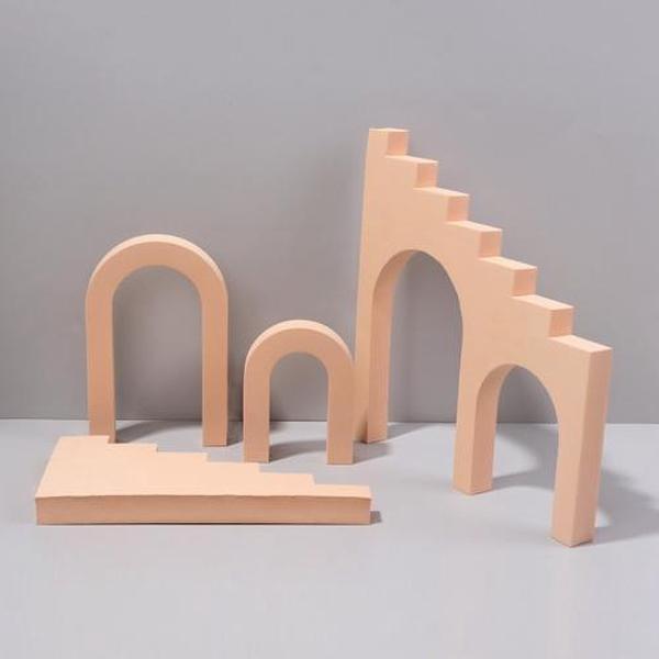 Ladder Combo Kits Geometrische Kubus Effen Kleur Fotografie Foto Achtergrond Tafel Schieten Schuim Props (Vlees Kleur)