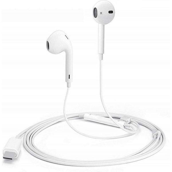 DrPhone HiFi3 PRO - USB-C Oordopjes Met DAC – Microfoon – TYPE-C Oordoppen met Volume Controle - Geschikt voor Smartphone Note 20 / S20 / S10 etc - Wit