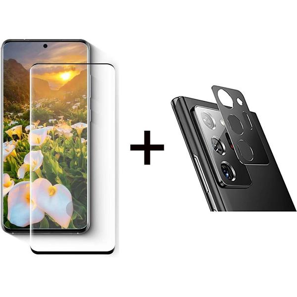 Beschermglas Samsung S21 Ultra screenprotector Full 1 stuk - Samsung Galaxy S21 Ultra screen protector camera lens - 1 stuk - Samsung Galaxy S21 Ultra screenprotector glas