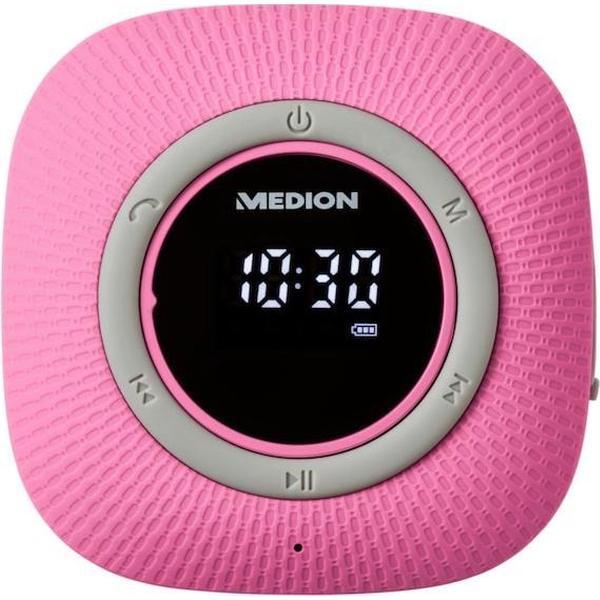 MEDION LIFE P66096 Bluetooth Douche Radio | LED-Display | FM radio | IPX6 waterdicht | 3 Watt RMS | Roze