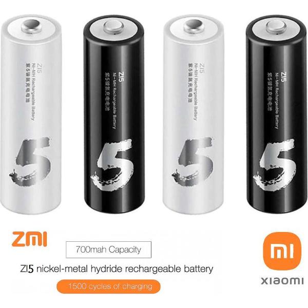 4x Xiaomi ZI5 AA Ni-MH Oplaadbare Batterijen 1800 mAh - incl. Opberg Box