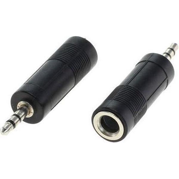 3.5mm M naar 6.5mm F Jack adapter converter (2 stuks)
