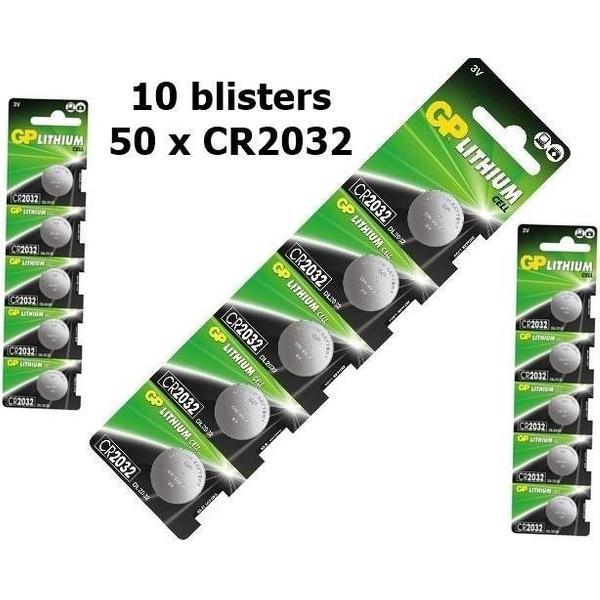 10 Blisters (50x) - GP CR2032 lithium batterij