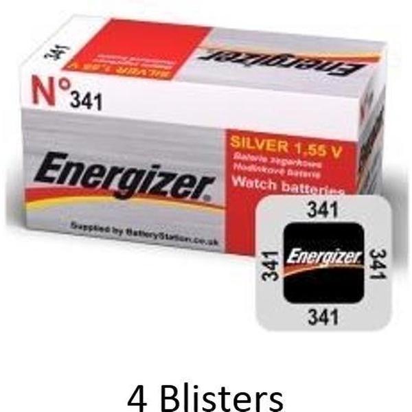 4 stuks (4 blisters a 1 stuk) Energizer Zilver Oxide Knoopcel 341 LD 1.55V