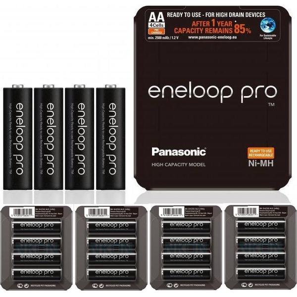 Panasonic eneloop PRO Sliding AA R6 2550mAh 1.2V Oplaadbare Batterij - 20 Stuks (5 Blisters a 4St)