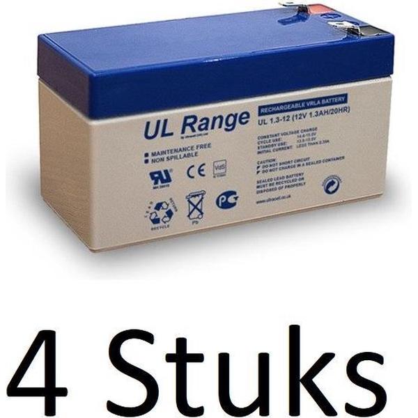 4 Stuks Ultracell Loodaccu UL 12v 1300mAh