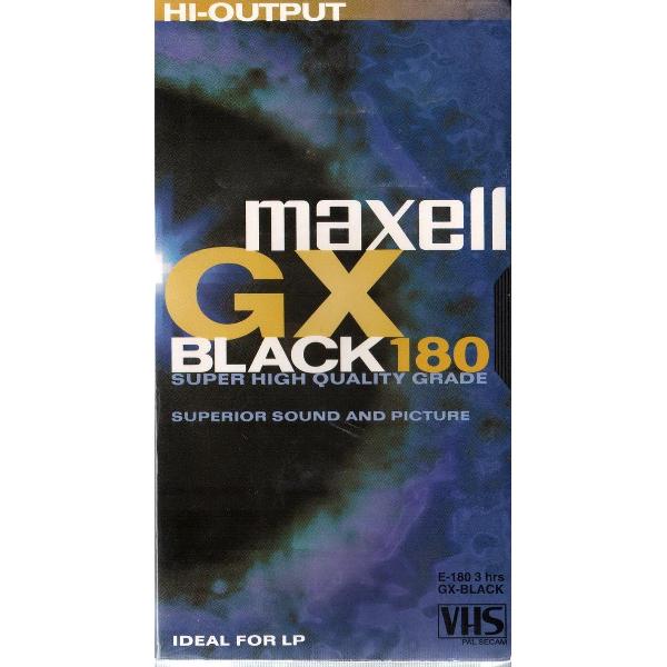 MAXELL GX BLACK 180 VHS TAPE (VIDEOBAND) SUPER HIGH QUALITY GRADE 180 MM