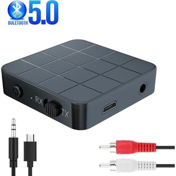 DrPhone StreamX5 - Bluetooth 5.0 Transmitter - Receiver/Ontvanger - Zender/ontvanger - RX / TX - Stabielere Verbinding - A2DP - 6 uur accu - Zwart