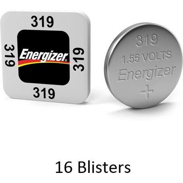 16 stuks (16 blisters a 1 stuk) Energizer Zilver Oxide Knoopcel 319 LD 1.55V