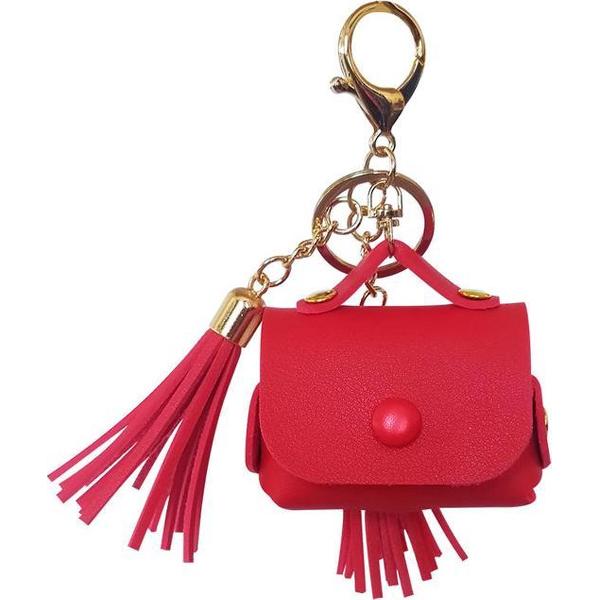 PU lederen AirPods Pro case met kwastjes ontwerp – rood