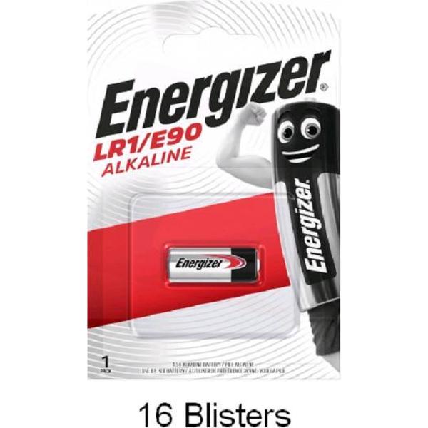 16 stuks (16 blisters a 1 stuk) Energizer Alkaline batterij E90/LR1 1.5V