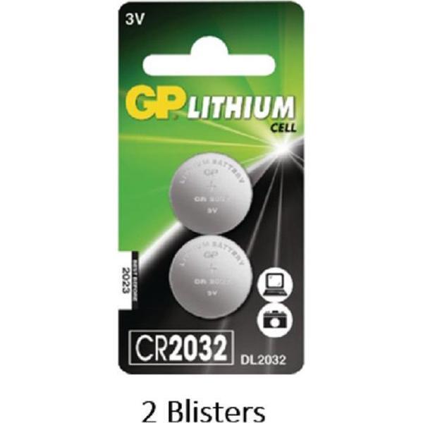 4 stuks (2 blisters a 2 stuks) GP Lithium Cell CR2032 batterij 3V