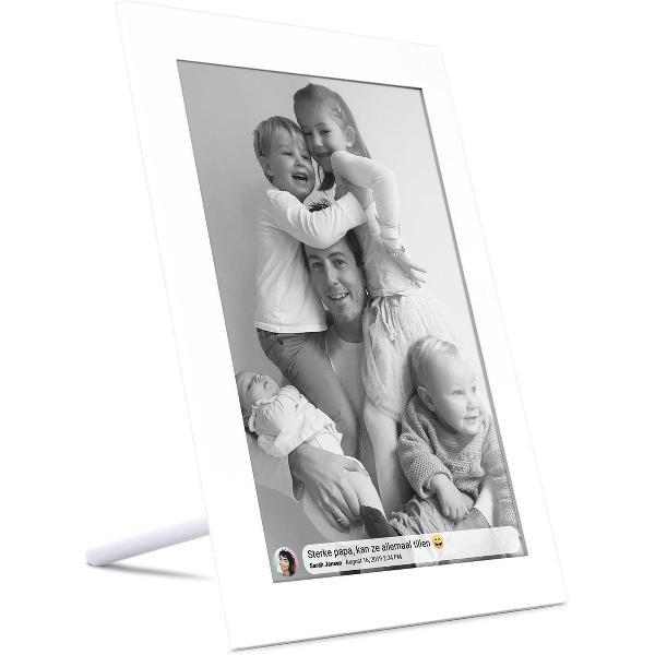 Kiki&Co digitale fotolijst Wit met 10.1 inch HD scherm, WiFi, en Frameo app