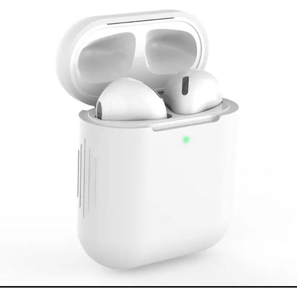 Bescherm Hoes Cover Case voor Apple AirPods (Siliconen) - Wit