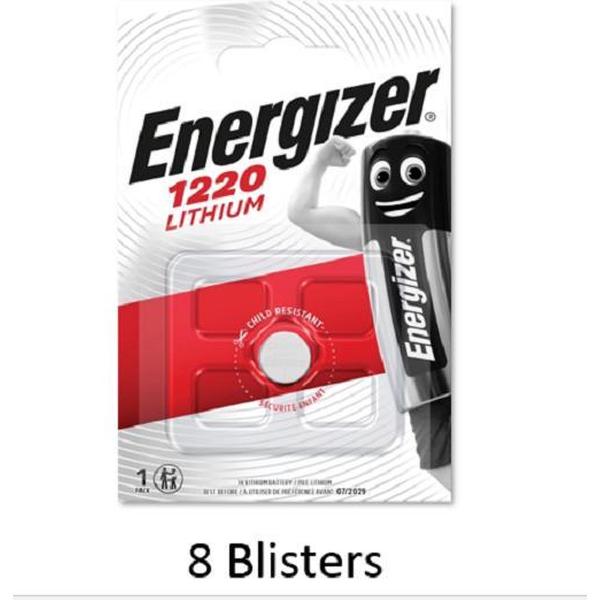 8 stuks (8 blisters a 1 stuk) Energizer Lithium CR1220 3V