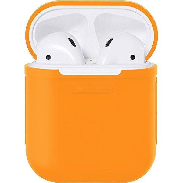 Siliconen Bescherm Hoesje Case Cover Oranje voor Apple AirPods 1 en 2