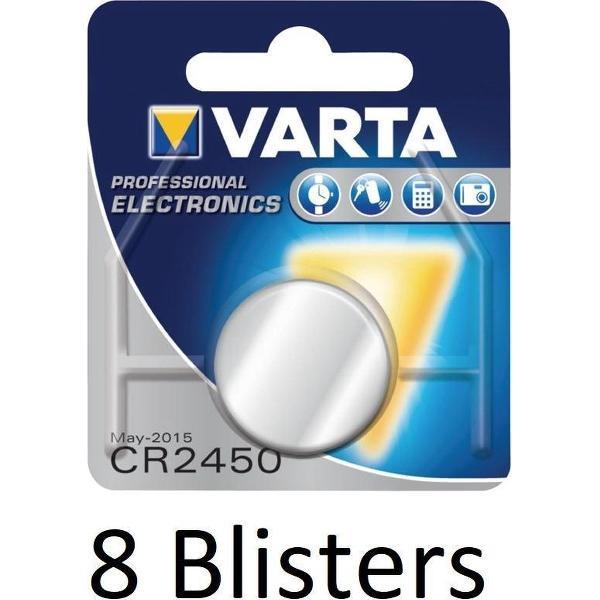 8 Stuks (8 Blisters a 1 st) Varta CR2450 Wegwerpbatterij Lithium