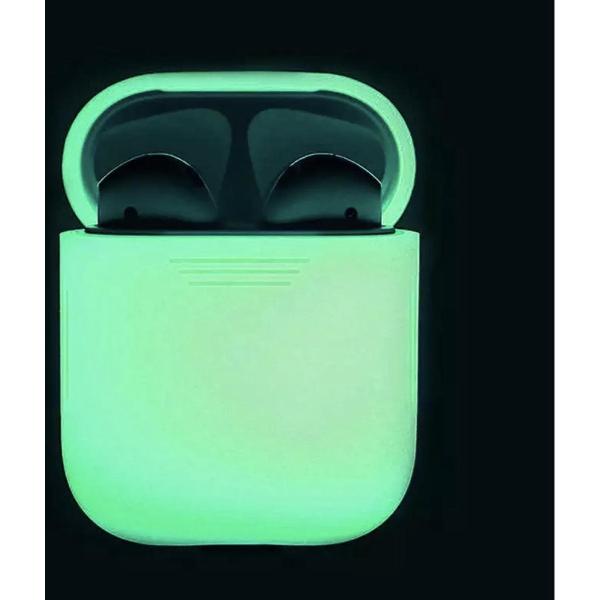 Siliconen Bescherm Hoes Cover Case voor Apple AirPods - Glow In The Dark