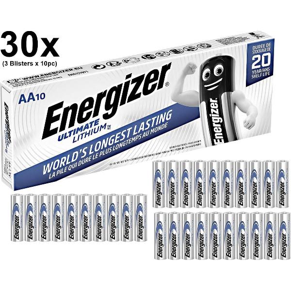 AA L91 Energizer Ultimate Lithium 3000mAh 1.5V - 30 Stuks (3 Blisters a 10st)