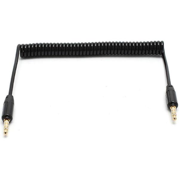 Rekbare Universele Aux kabel 3.5mm Jack naar 3.5mm Jack 1 Meter Zwart