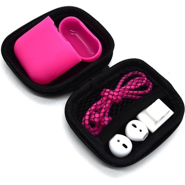 5 in 1 set met siliconen case - Geschikt voor Airpods - Roze