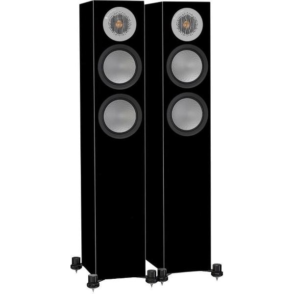 Monitor Audio Silver 200 - Compacte Hifi Vloerstaande Luidspreker - Hoogglans Zwart (Paar)