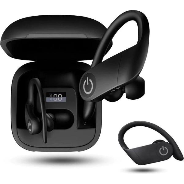 DrPhone T02 – Draadloze Oortjes – Wireless Earbuds – Bluetooth 5.0 – Ear-Hook Earbuds - Noise Cancelling – Zwart