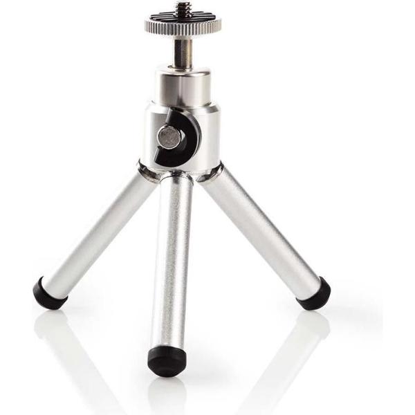 Nedis TPOD1000GY Ministatief Pan & Tilt Max. 0,8 Kg 13,4 Cm Zwart / Zilver
