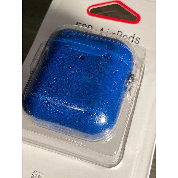 Apple Airpods 1/2 Luxe Kunstlederen Hoesje - blauw