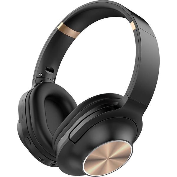 Koptelefoon - Aigi Moski - Draadloos - Bluetooth - On Ear - Zwart/Goud - BES LED