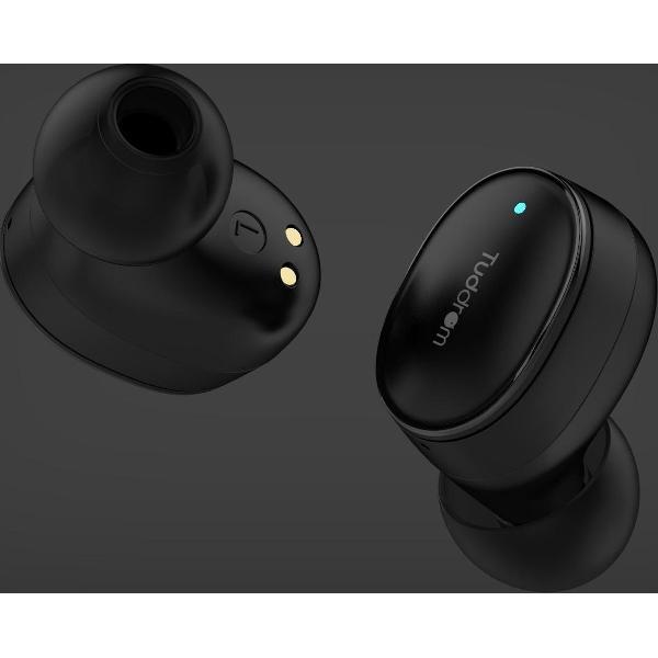 Tuddrom T200 Zwart - Wireless Earbuds Oordopjes met Powerbank Opbergdoos - Polymer Composite Diaphragm Drivers - Bluetooth 5.0 - IPX5 Waterdicht - 2 Jaar Garantie