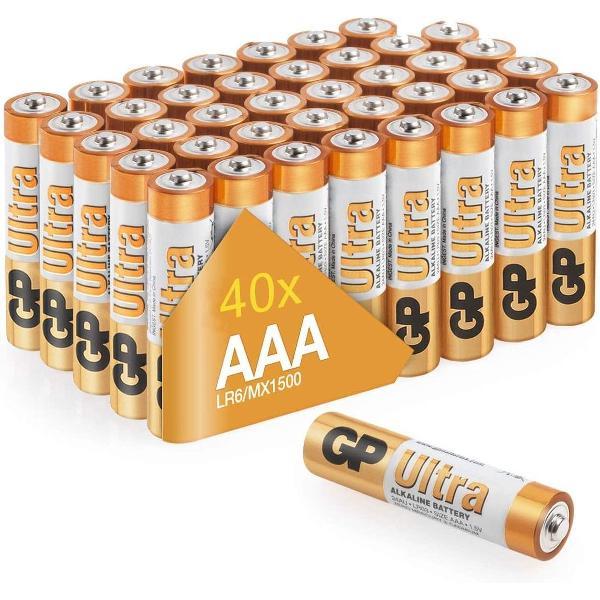 GP Ultra Alkaline AAA batterijen - Mega Voordeelpak - 40 stuks ( LR03 - Potlood - Micro batterij )
