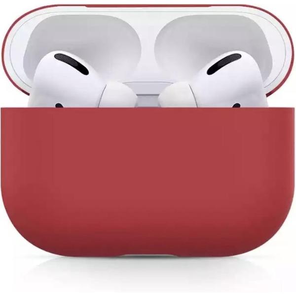 Airpods Pro Hoesje - Airpods Case - Hoesje voor Airpods - Airpods Hoesje Siliconen Case - Airp - Hoesje - Airpods Case Silicone - Airpods Pro Case - Airpods Hoes - Airpods Case Hoesje ~Rood ~Red ~