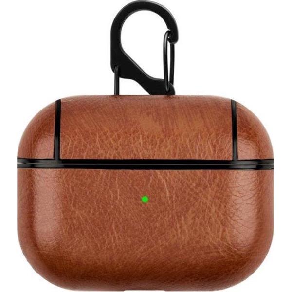 Airpods Pro hoesje luxe leer - Airpods Pro Hoesje Lichtbruin